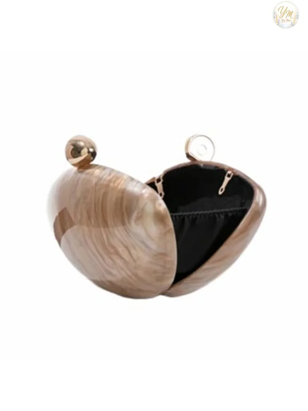 Pearlescent Shell Acrylic Clutch Evening Bag with Metal Clasp